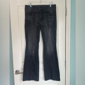 White House Black Market Black Skinny Flare Jeans size 14 Everyday Soft